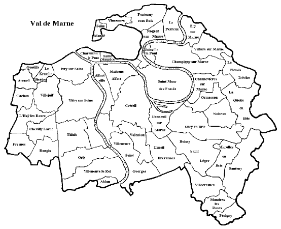 carte du Val de Marne